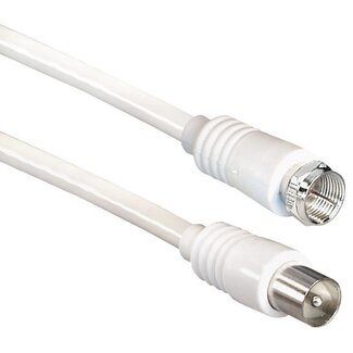 Goobay F-Stecker (m) - IEC-Stecker (m) Koaxialkabel / weiß - 2,5 Meter