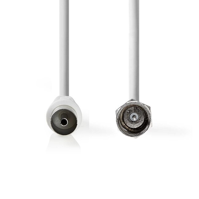 F-Stecker (m) - IEC-Stecker (w) Koaxialkabel Weiß - 7,5 Meter