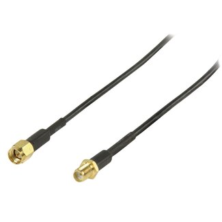 Nedis SMA Stecker auf SMA Buchse Verlängerungskabel RG174 50 Ohm Schwarz 2 Meter