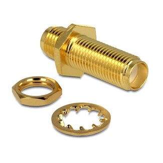 DeLOCK SMA (m) - SMA (m) Adapter / Einbau - 50 Ohm