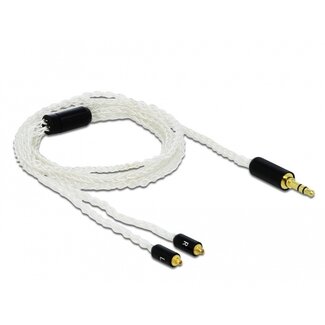 DeLOCK Premium 3,5mm 3-poliges auf 2x MMCX Kabel kompatibel mit Sennheiser IE 800 – 1,2 m