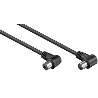 MaxTrack IEC-Stecker (m) - IEC-Stecker (w) Koaxialkabel | <70 dB | CCS | rechtwinklig | schwarz | 10 Meter