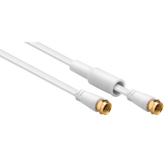 Goobay F(m)-F(m) Flach-Coaxkabel wetterfest weiß 10 Meter