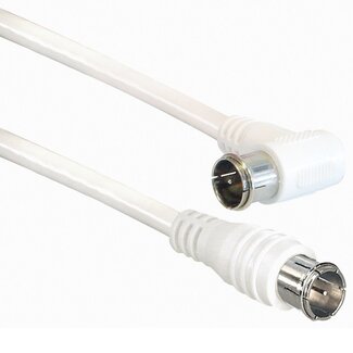 S-Impuls F-Quick (m) gerade - F-Quick (m) Winkel Koaxialkabel - Weiß - 1,5 m