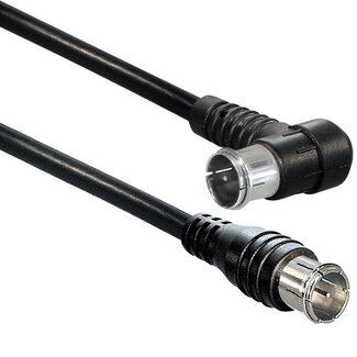 S-Impuls F-Quick (m) gerade - F-Quick (m) rechtwinklig Koaxialkabel - schwarz - 2,5 m