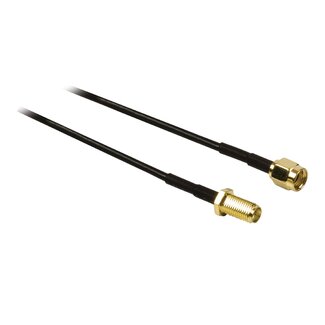MaxTrack RP-SMA (m) zu RP-SMA (w) Verlängerungskabel - RG174 - 50 Ohm - Schwarz - 5 Meter