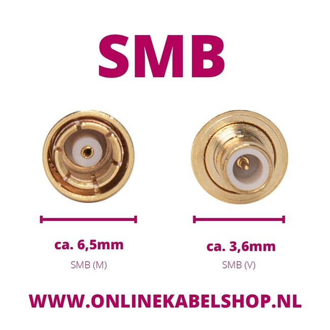SMB (m) - SMB (w) Verlängerungskabel - RG174 - 50 Ohm / Schwarz - 5 Meter