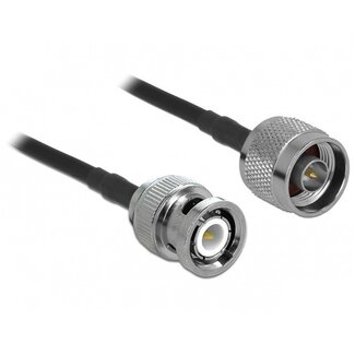 DeLOCK N (m) - BNC (m) Kabel - LMR195/RF195 - 50 Ohm - Schwarz - 10 Meter