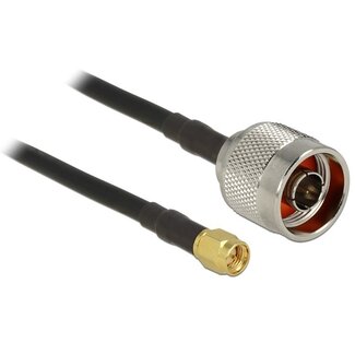 DeLOCK N (m) - SMA (m) Kabel - CFD200/RF200 - 50 Ohm / Schwarz - 15 Meter