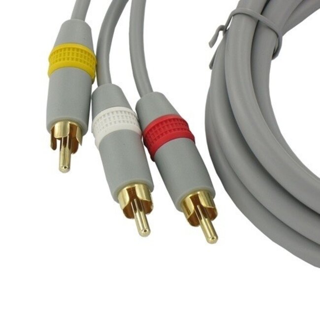 Komposit-AV-Kabel für Nintendo Wii, Wii Mini und Wii U / Grau - 1,5 m