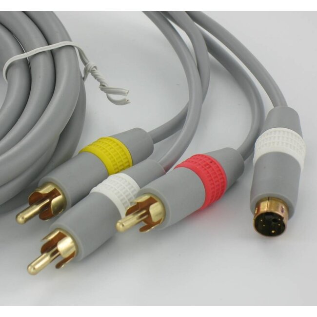 Komposit- und S-VHS AV-Kabel für Nintendo Wii, Wii Mini und Wii U / Grau - 1,8 m