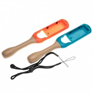 VHBW Drumstick-Set für Nintendo Switch Joy-Cons – Orange/Blau