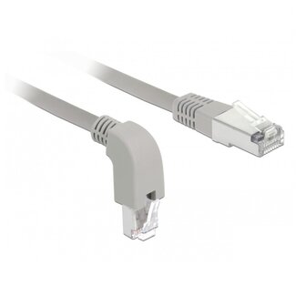 DeLOCK S/FTP CAT6 Gigabit Netzwerkkabel 2m grau LSZH, recht/abgewinkelt
