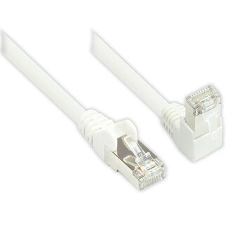 S-Impuls S/FTP CAT6 Gigabit Netzwerkkabel 7,5m weiß, Winkel- und Gerade Stecker