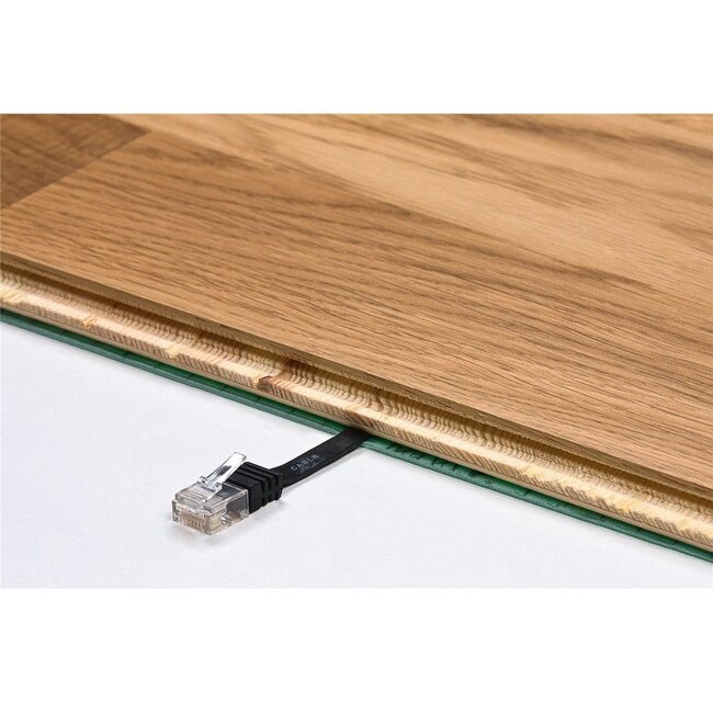 U/UTP CAT6a 10-Gigabit Flachnetzwerkkabel Schwarz - 2 Meter