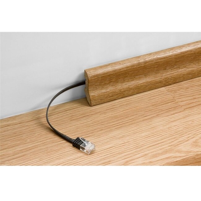 U/UTP CAT6a 10-Gigabit Flachnetzwerkkabel Schwarz - 10 Meter