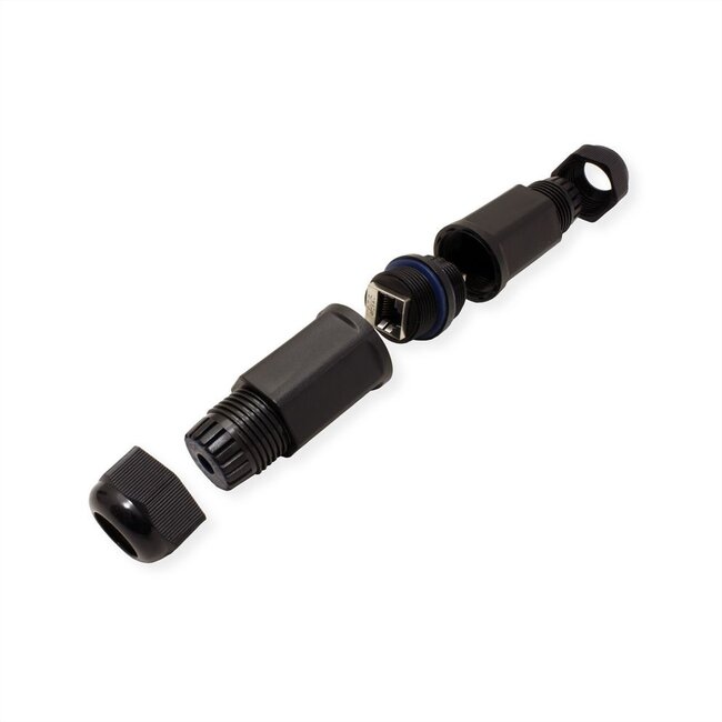 Wasserdichtes IP67 STP CAT6 Verbindungsstück - Industrie / Schwarz
