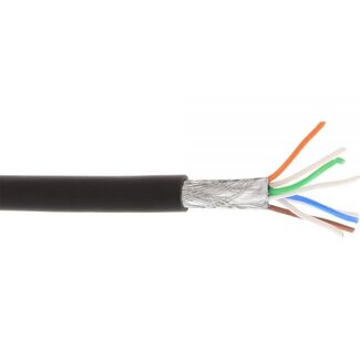 InLine S/FTP CAT6a 10-Gigabit Netzwerkkabel flexibel AWG26 LSZH schwarz 100m