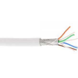 InLine S/FTP CAT6a 10-Gigabit Netzwerkkabel flexibel AWG26 LSZH weiß 100m