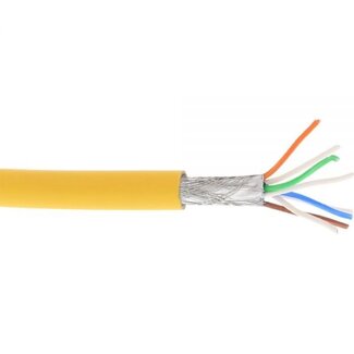 InLine S/FTP CAT6a 10-Gigabit Netzwerkkabel flexibel AWG26 LSZH Gelb 100m