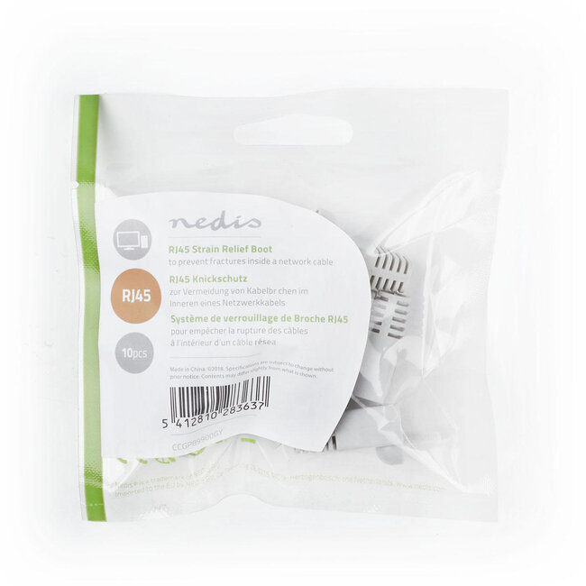 Netzwerksteckerhülle für RJ45 - Kabel bis 6 mm - 10 Stück / Grau