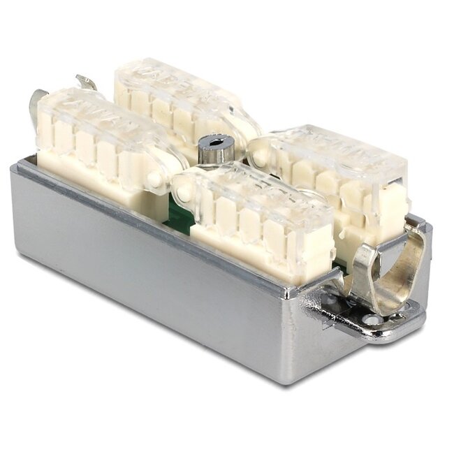 Premium Anschlussbox für F/UTP / S/FTP CAT6a Netzwerkkabel - werkzeuglos / Metall