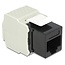 UTP CAT6 Gigabit Keystone Modul RJ45 - LSA (werkzeuglos) / Schwarz/Grau