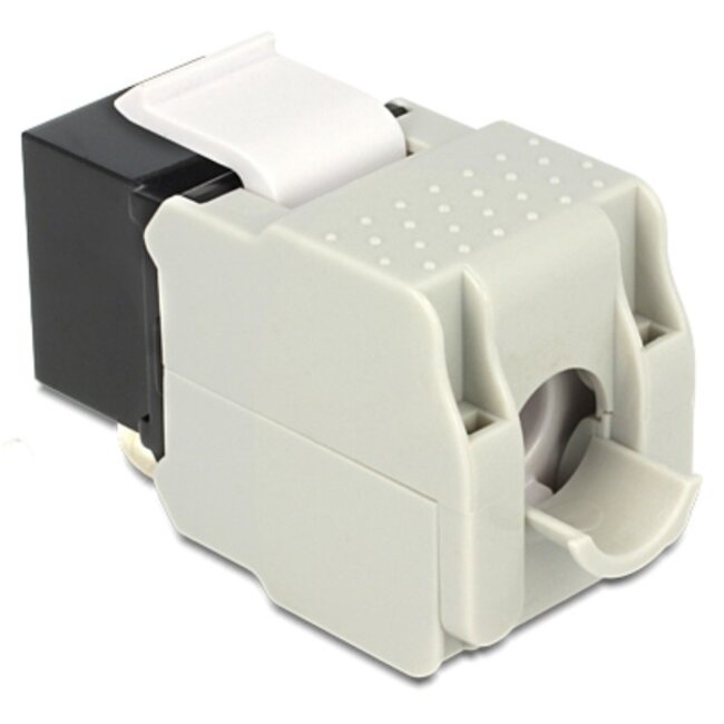 UTP CAT6 Gigabit Keystone Modul RJ45 - LSA (werkzeuglos) / Schwarz/Grau