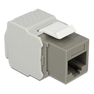 DeLOCK UTP CAT6 Gigabit Keystone Modul RJ45 - LSA (werkzeuglos) / Grau/Grau