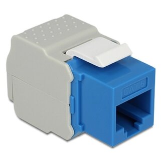 DeLOCK UTP CAT6 Gigabit Keystone Modul RJ45 - LSA (werkzeuglos) / blau/grau