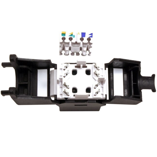 UTP CAT6a 10 Gigabit Keystone Modul RJ45 - LSA (werkzeuglos) - kompakt / schwarz