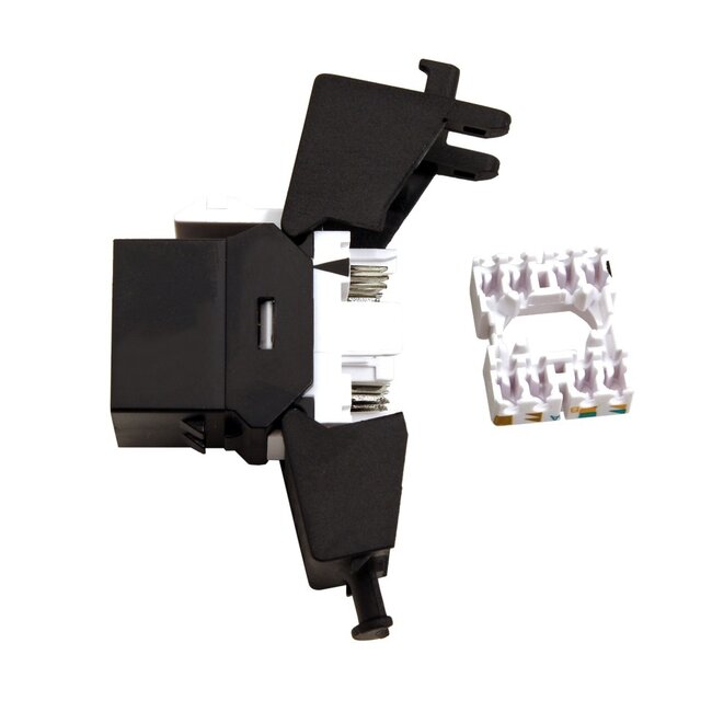 UTP CAT6a 10 Gigabit Keystone Modul RJ45 - LSA (werkzeuglos) - kompakt / schwarz