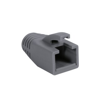 LogiLink RJ45 Netzwerkstecker Hülle | Kabel bis 8mm | 50 Stück | Grau