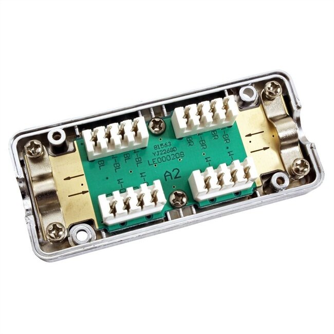 Anschlussbox für F/UTP / S/FTP CAT6a Netzwerkkabel / Grau
