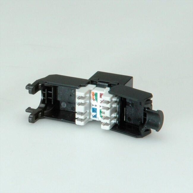 UTP CAT6 Gigabit Keystone Modul RJ45 - LSA (werkzeuglos) / Schwarz
