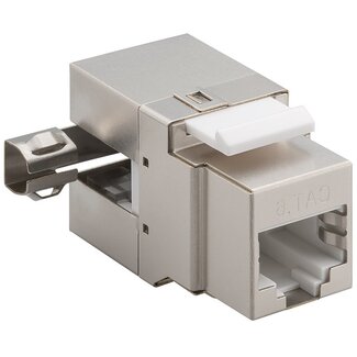 Goobay STP CAT6 Gigabit Keystone Modul RJ45 - LSA (werkzeuglos) - rechtwinklig / Metall