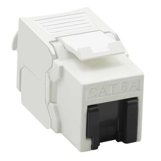 Value UTP CAT6a 10 Gigabit Keystone Modul RJ45 - LSA (werkzeuglos) - kompakt mit Abdeckkappe / weiß