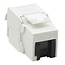 UTP CAT6a 10 Gigabit Keystone Modul RJ45 - LSA (werkzeuglos) - kompakt mit Abdeckkappe / weiß