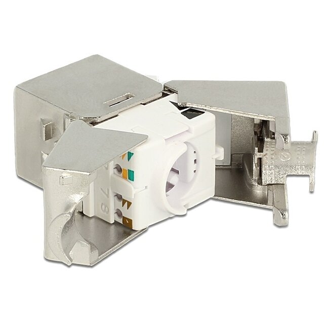 STP CAT6a 10G Keystone Modul RJ45 - LSA (werkzeuglos) - kompakt / Zinkdruckguss