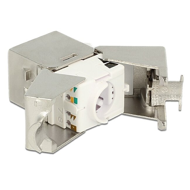 STP CAT6a 10G Keystone Modul RJ45 - LSA (werkzeuglos) - kompakt / Zinkdruckguss (24 Stück)