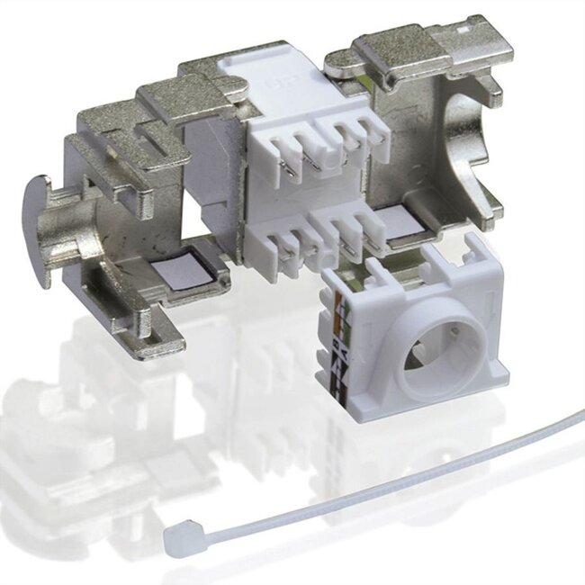 STP CAT6a 10Gbit Keystone Modul RJ45 - LSA (werkzeuglos) / Druckguss Zink