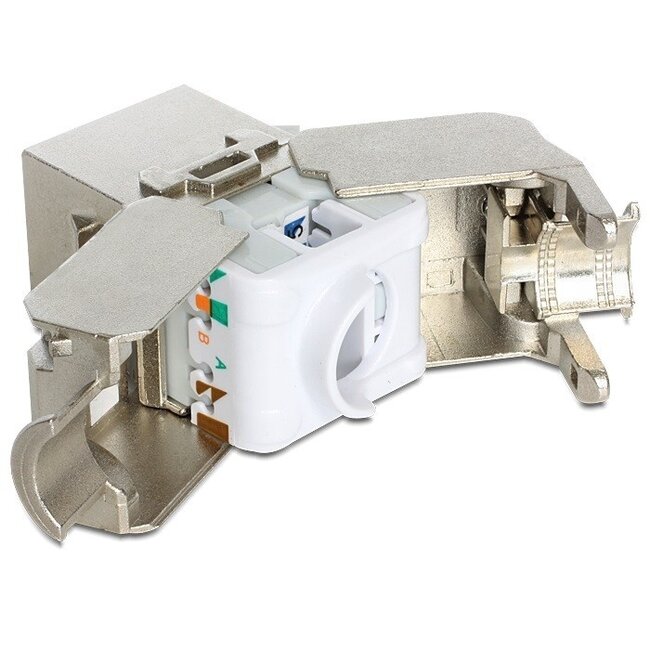 STP CAT6a 10G Keystone Modul RJ45 - LSA (werkzeuglos) / Druckguss Zink