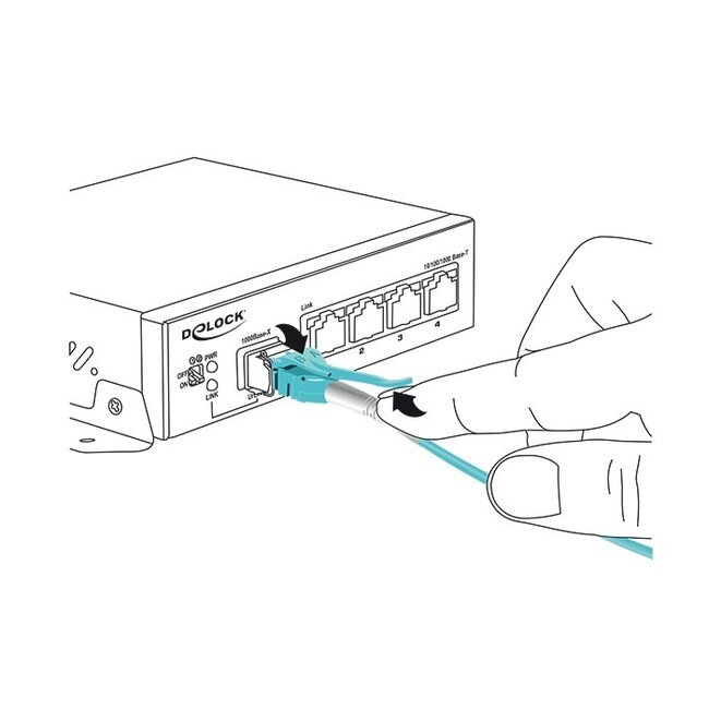 Schnellverschluss LC/UPC Duplex LWL Uniboot Kabel | OM3 | LSZH | Türkis | 10 Meter