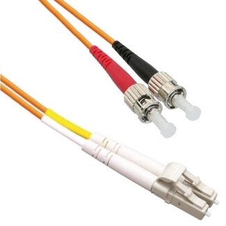 ACT Premium LC-ST Duplex LWL Patchkabel - Multi Mode OM1 - Orange / LSZH - 1 Meter
