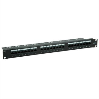 Value 19 Zoll Patchpanel | 24x RJ45 | CAT6 | UTP | 1U | Schwarz