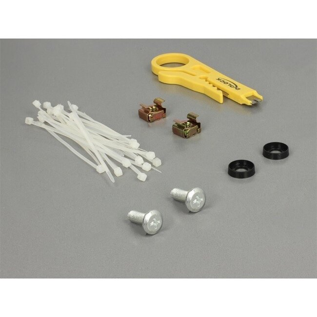 Delock 19 Zoll Patchpanel | 24x RJ45 | CAT6 | STP | 0,5U | Schwarz