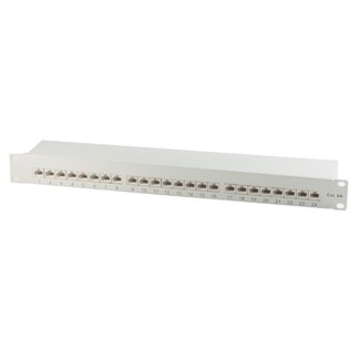 Goobay 19 Zoll Patchpanel | 24x RJ45 | CAT6a | STP | 1U | Grau