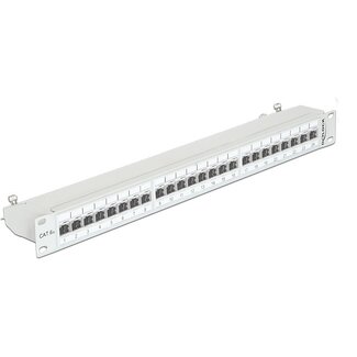 DeLOCK Delock 19 Zoll Patchpanel | 24x RJ45 | CAT6a | STP | 1U | Grau
