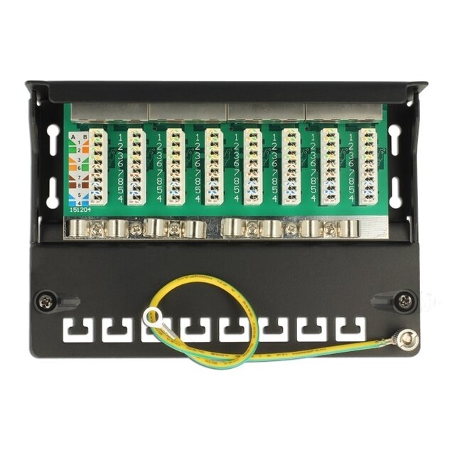 DeLOCK CAT6a Gigabit Desktop Patchpanel 1U mit 8 Ports - geschirmt / weiß