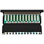 CAT6 Gigabit Desktop Patchpanel 1U mit 12 Ports - geschirmt / schwarz